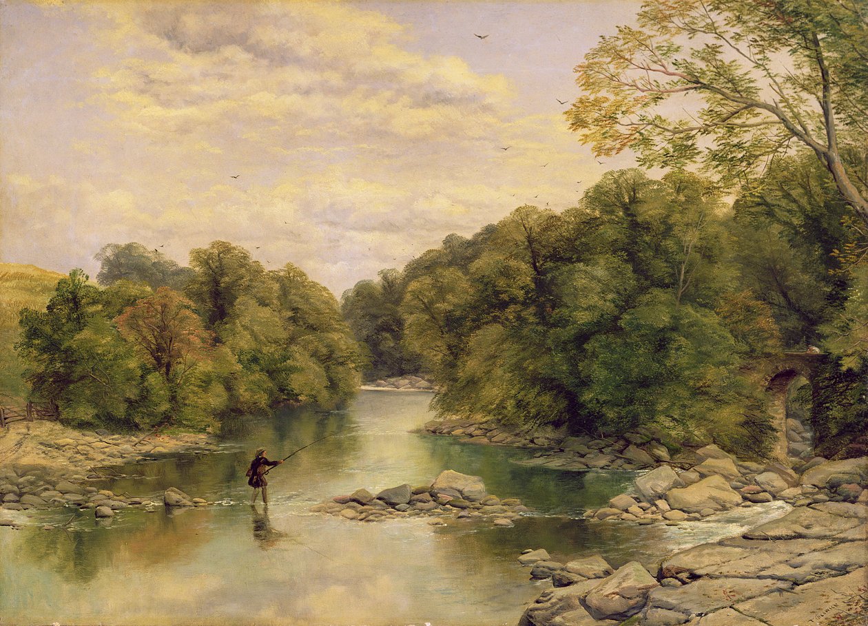 The River Tees v Rokeby, Yorkshire, kolem roku 1860 (olej na plátně) od Thomas Creswick