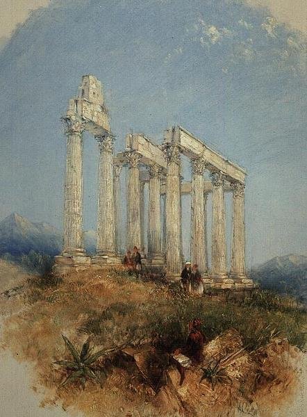 Chrám Jupitera Olympia, Atény od Thomas Creswick