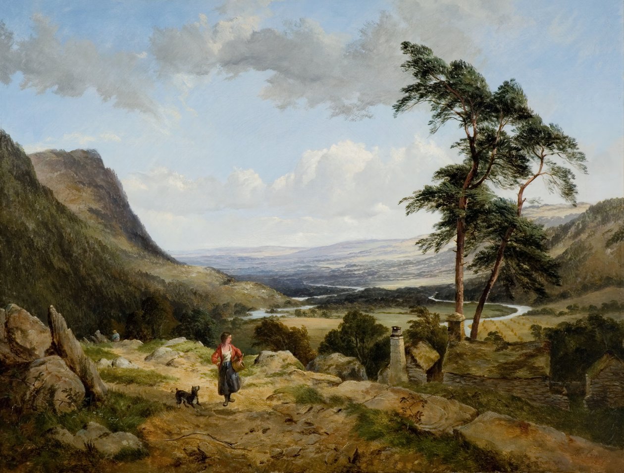 Údolí Llangollen, Severní Wales, 1856. od Thomas Creswick