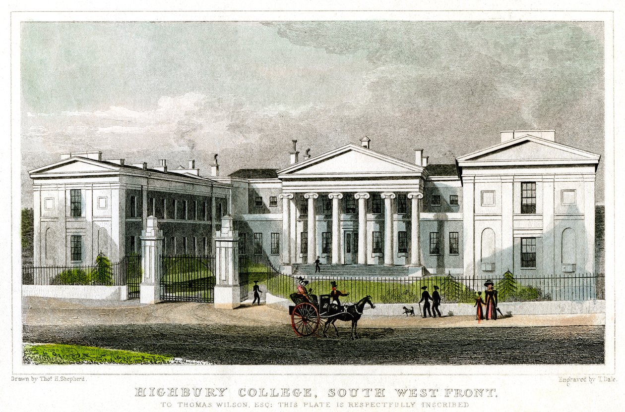 Highbury College, jihozápadní fronta, Islington, Londýn, 1827. od Thomas Dale