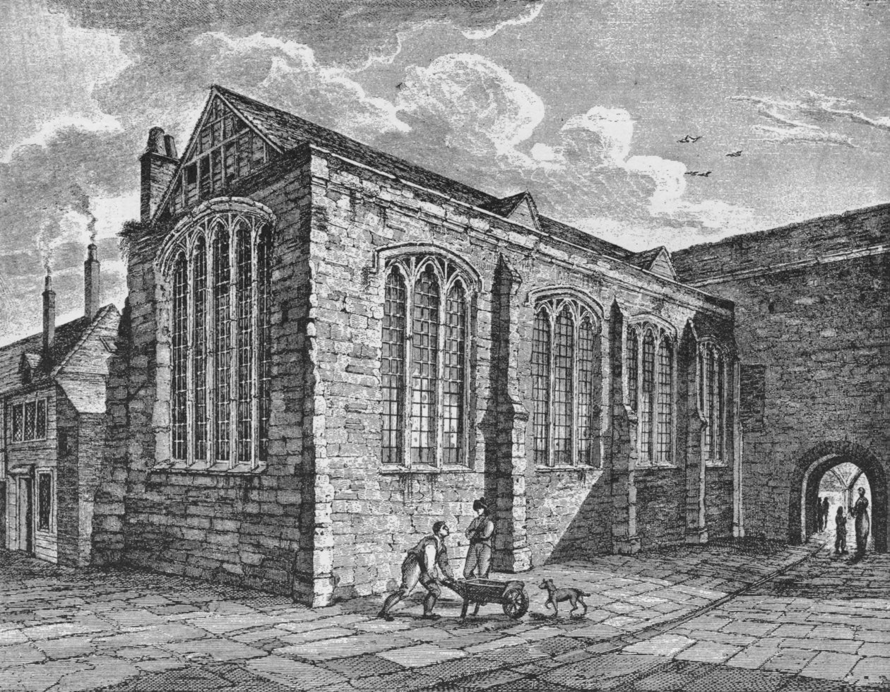 Severovýchodní pohled na kapli Nejsvětější Trojice, Leadenhall, City of London, c1825 1906 od Thomas Dale