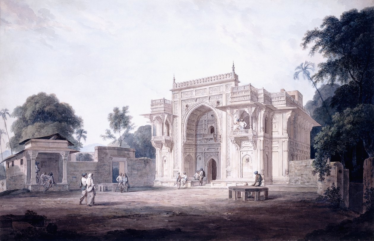 Brána vedoucí k mešitě, Chunargarh, Uttar Pradesh, c. 1789-90 od Thomas Daniell