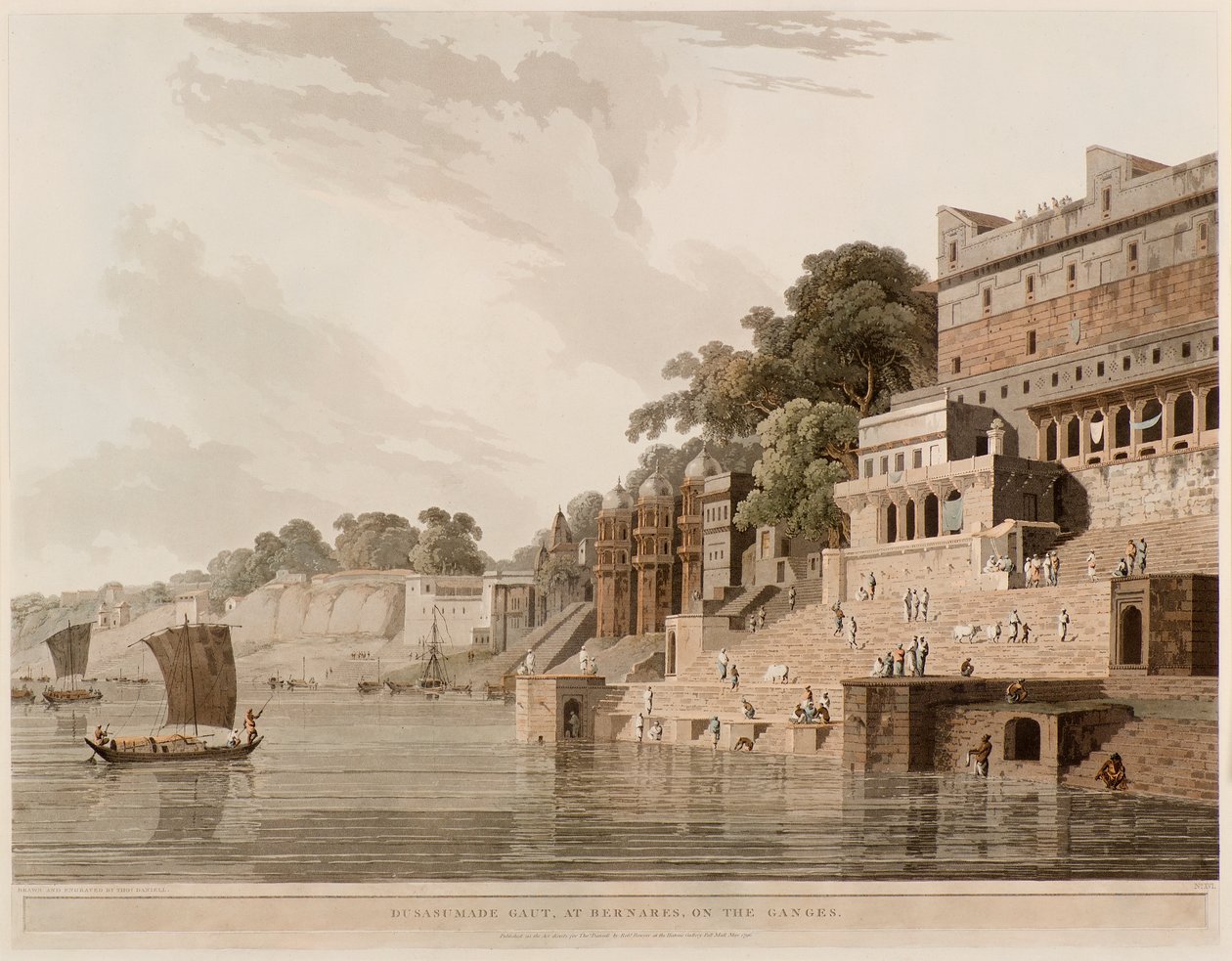 Dusasumade Gaut v Benares na Ganze od Thomas Daniell
