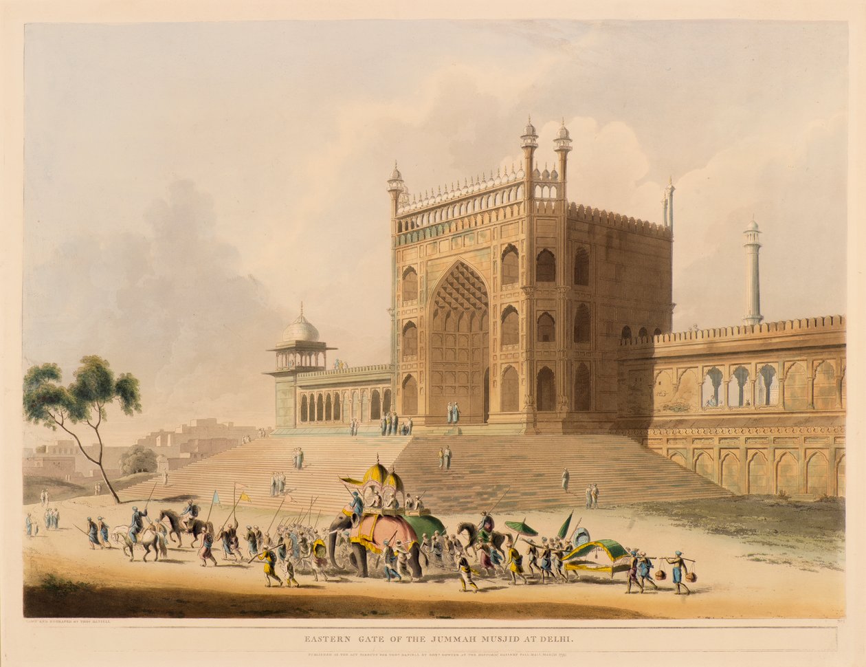 Východní brána Jummah Musjid, Dillí od Thomas Daniell