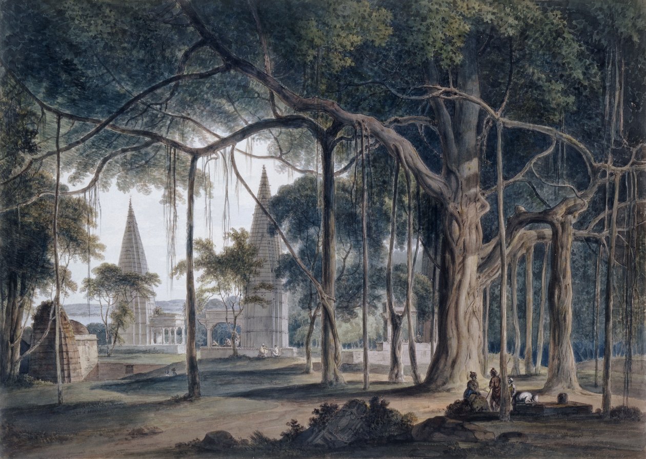 Hinduistické chrámy v Aghori, Uttar Pradesh, od Thomas Daniell