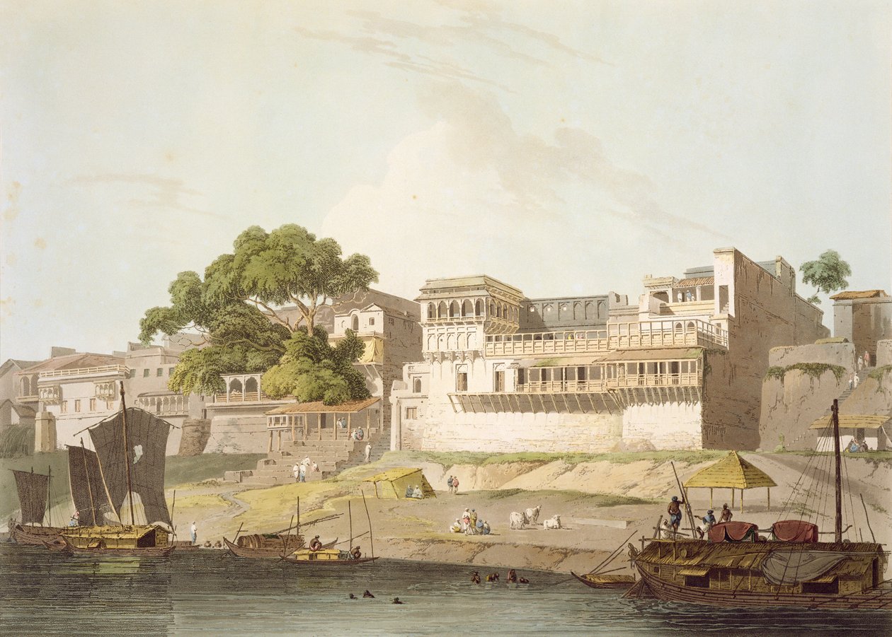 Část města Patna, na řece Ganga, z „Orientální scenérie: Dvacet čtyři pohledů v Hindoostánu“, 1795 od Thomas Daniell
