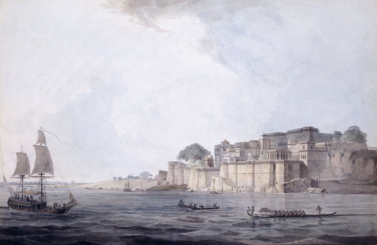 Ramnagar, poblíž Benares [Varanasi], Uttar Pradesh, c. 1788-9 od Thomas Daniell
