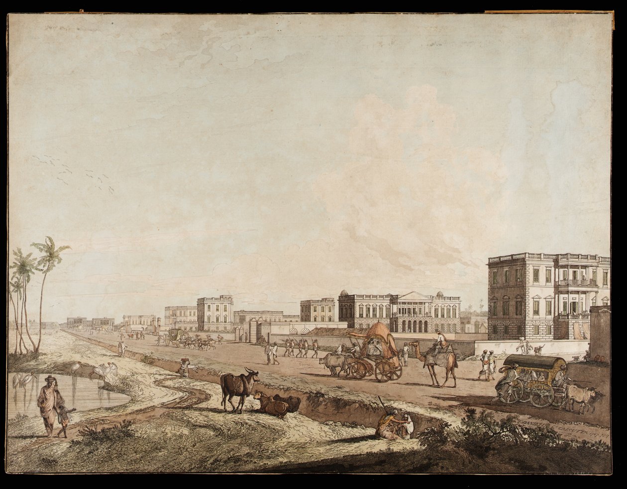 Nové budovy v Chouringhee z pohledů na Kalkatu, 1787 od Thomas Daniell