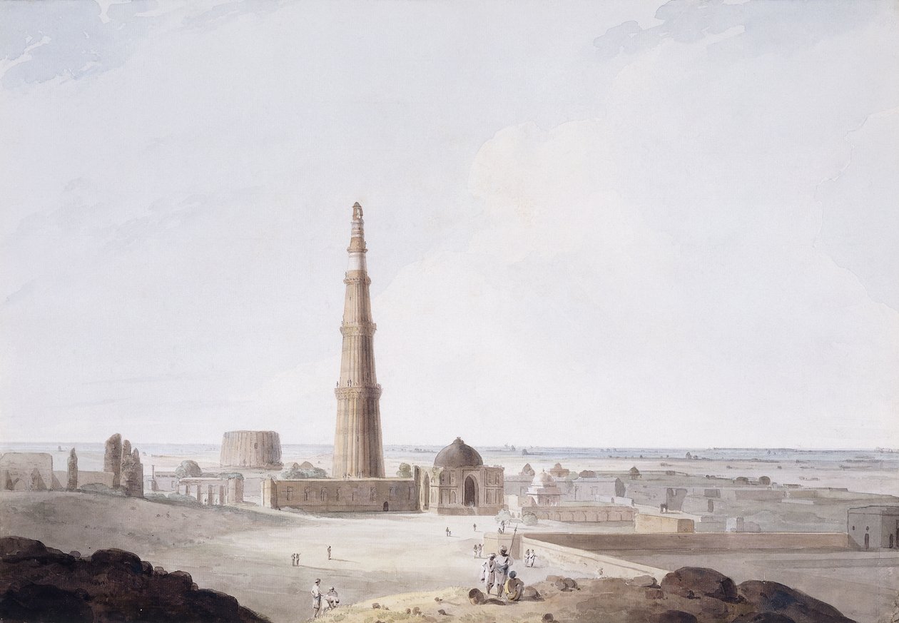 The Qutb Minar, Dillí, c. 1789 od Thomas Daniell