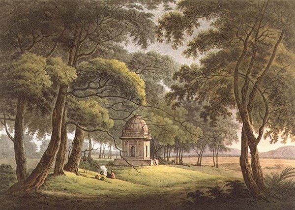 Hrobka maurské dámy, Bengálsko, vyryla Joseph Constantine Stadler (fl. 1780-1812) pub. Edward Orme (1774-c.1820) 1803 (litho) od Thomas Daniell