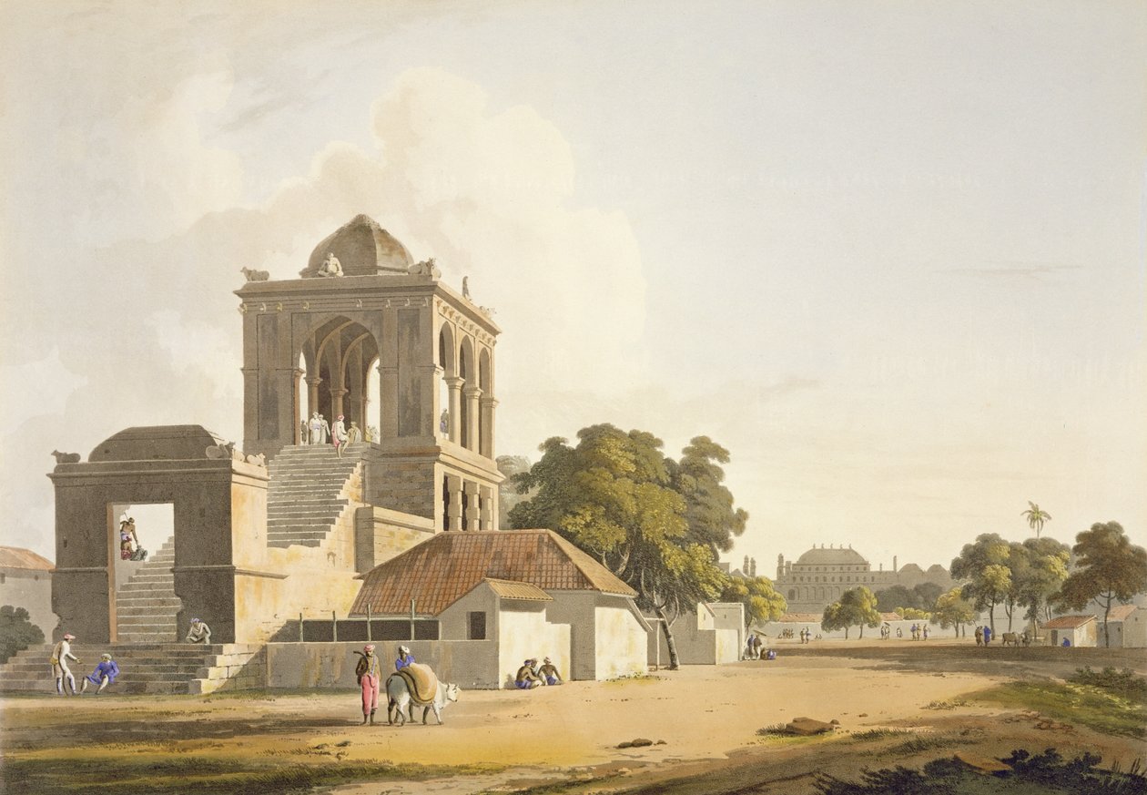 Pohled do pevnosti, Madura, deska 14 z části 2 „Orientální scenérie“, vyryté umělcem a Williamem Daniellem (1769-1837) 1797 (akvatinta) od Thomas Daniell