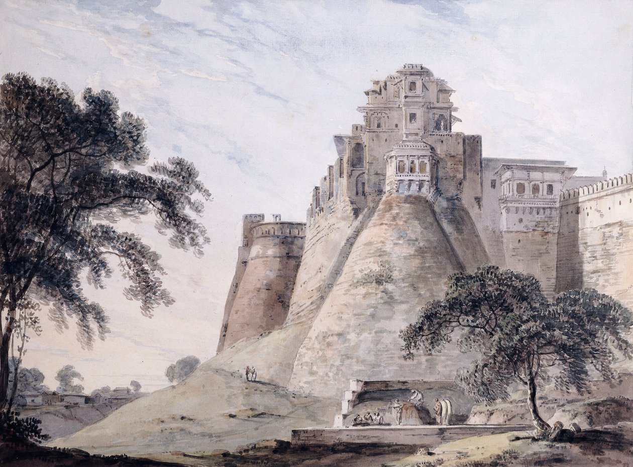 Pohled na pevnost, Jaunpur, Uttar Pradesh, od Thomas Daniell