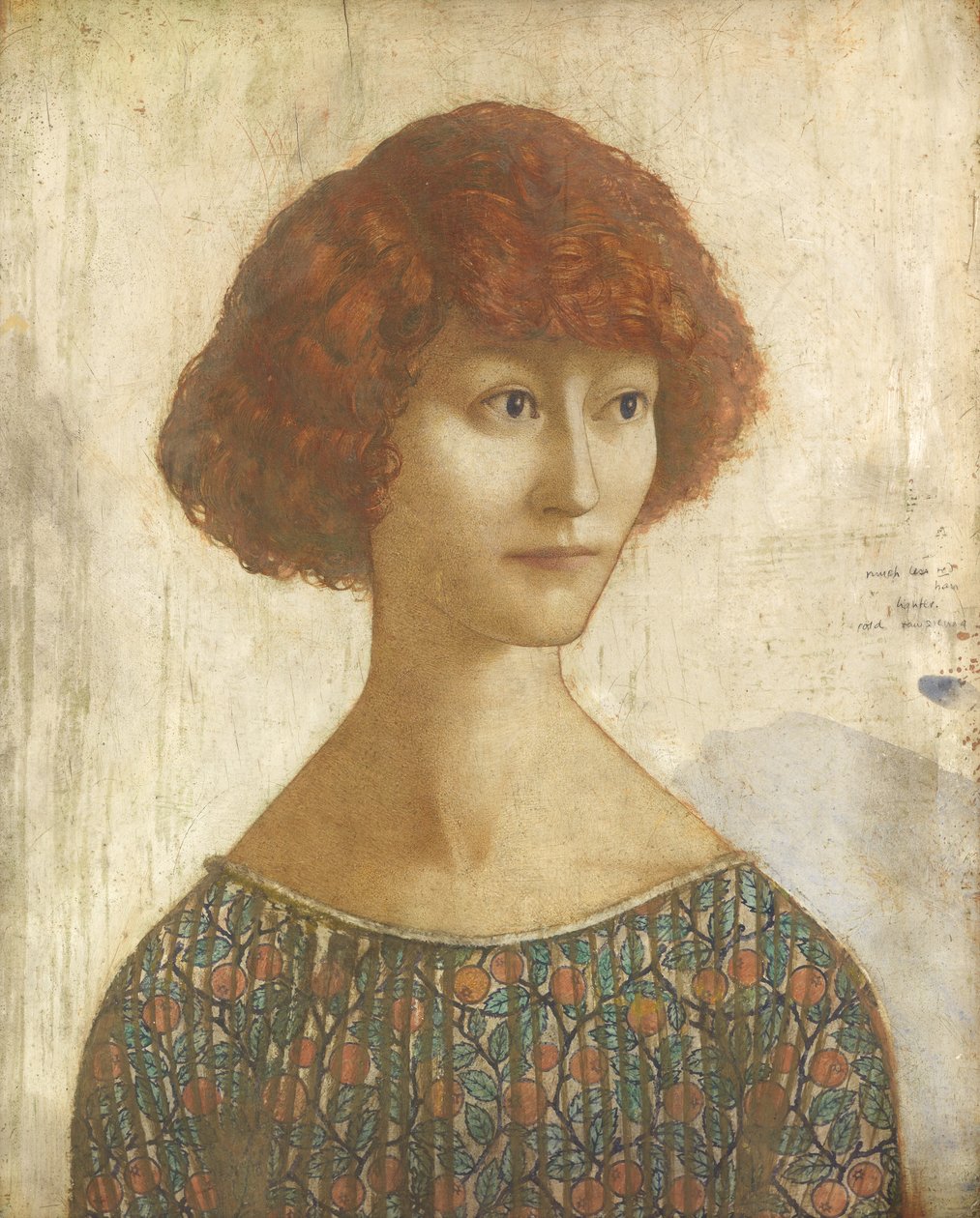 Donna Cristina (tempera a tužka na desce) od Thomas Derrick