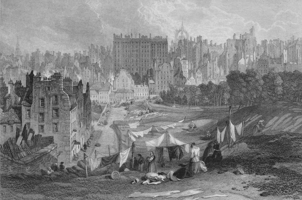 Staré město Edinburghu z Princes Street, 1841 od Thomas Dobbie