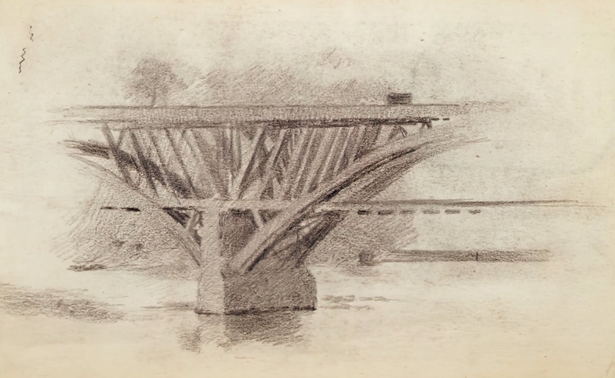 Kresba Girard Avenue BridgeVerso Skica vesla, c. 1871. od Thomas Eakins