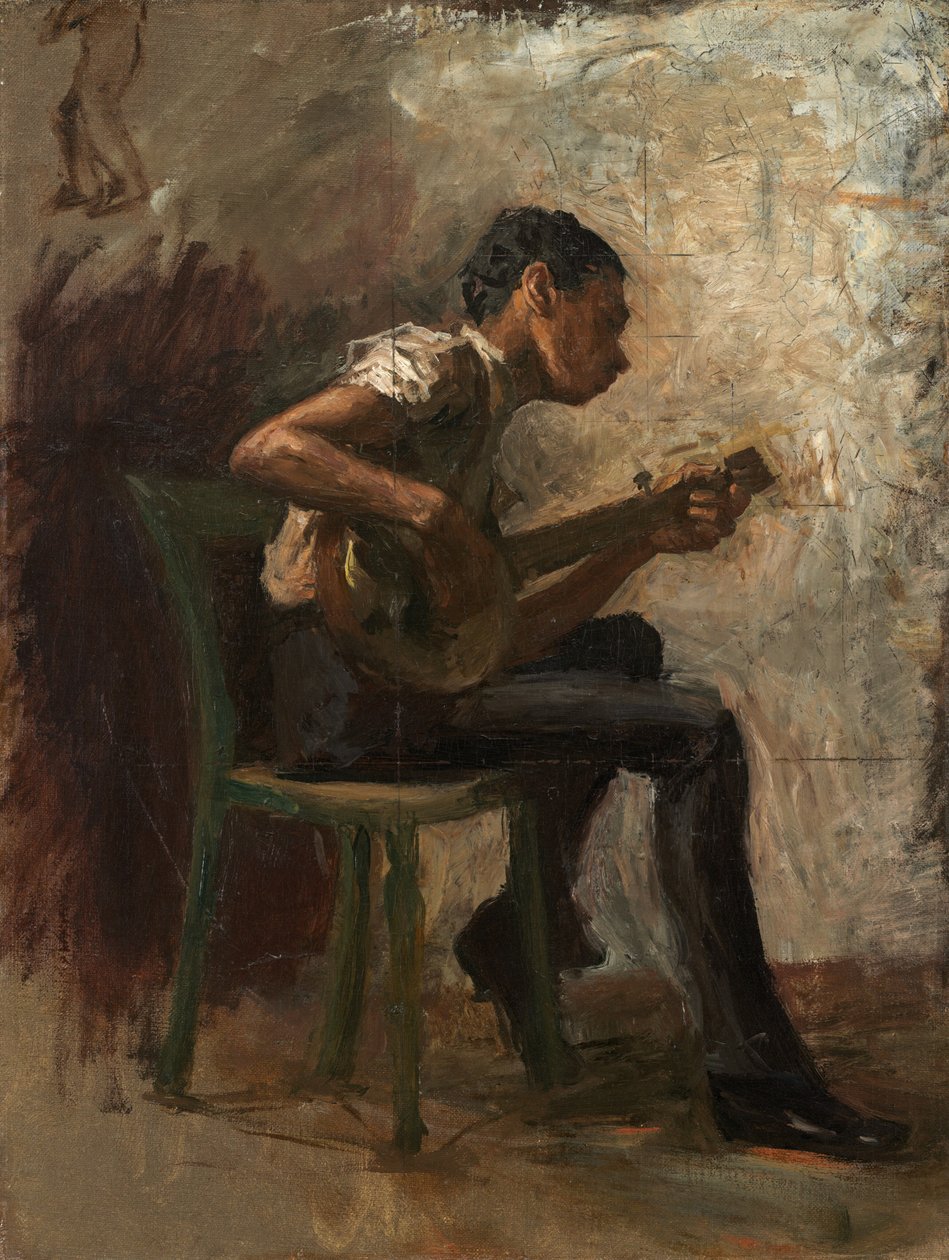 Studie na "Negro Boy Dancing": Hráč na banjo od Thomas Eakins