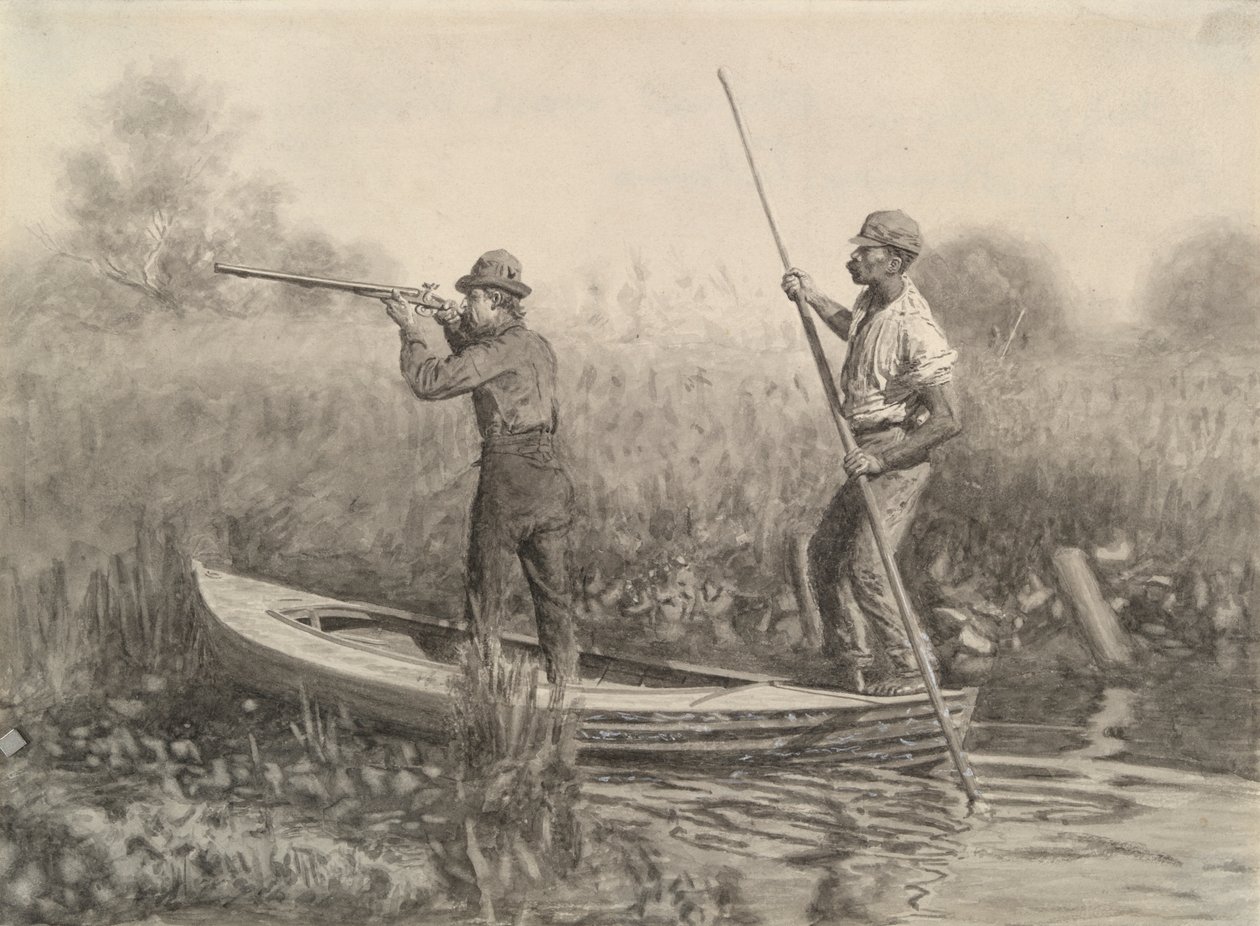 Studie pro železniční střelbu z pramice od Thomas Eakins