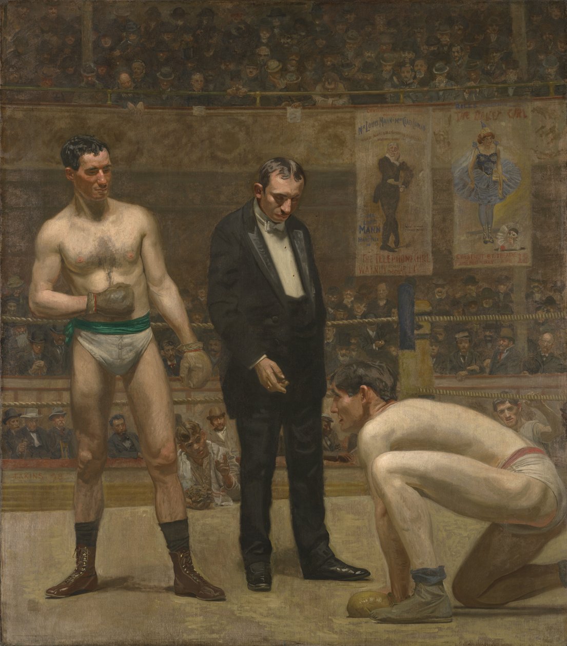 Odpočítávání sraženého boxera od Thomas Eakins