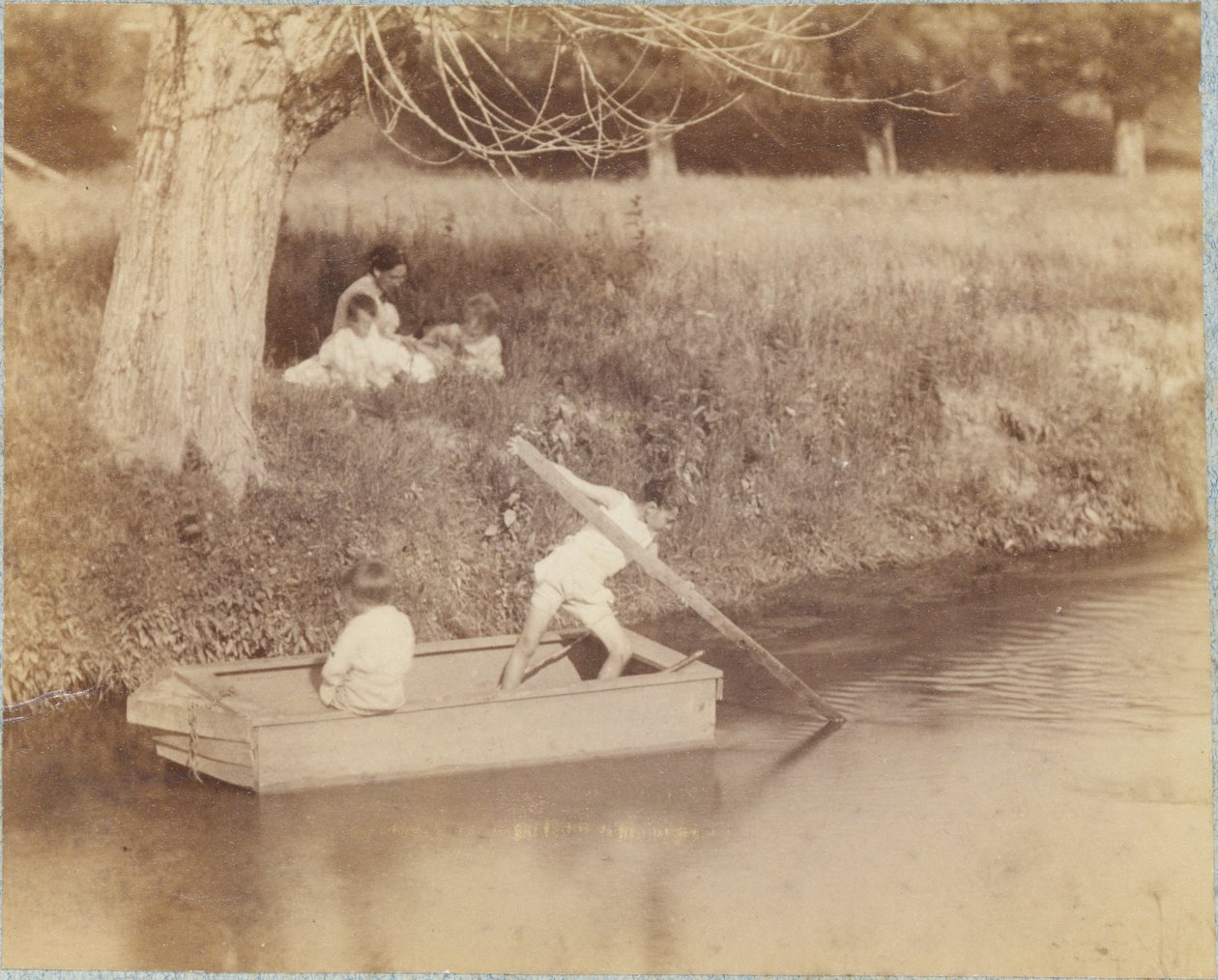 Dva chlapci hrající si u potoka, 4. července 1883 od Thomas Eakins