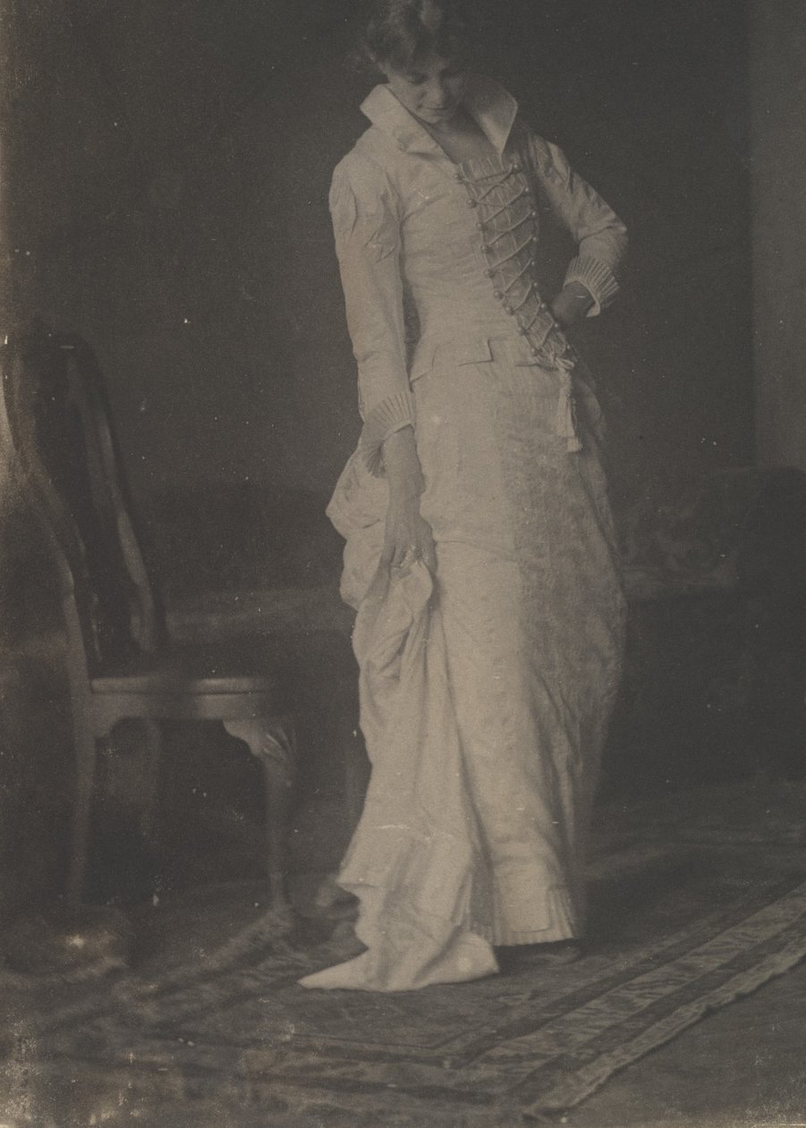 [Žena v bílých krajkových živůtkových šatech v ateliéru Thomase Eakinse], 80. léta 19. století, 80. léta 19. století. od Thomas Eakins