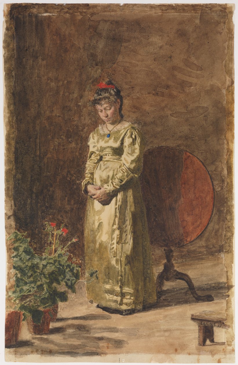 Mladá dívka v zamyšlení od Thomas Eakins