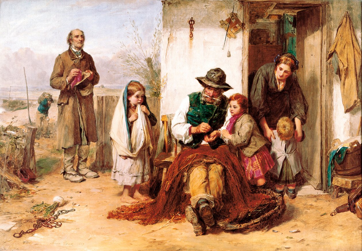 "Chudý, přítel chudého člověka" Malba Thomase Faeda (1826-1900) od Thomas Faed