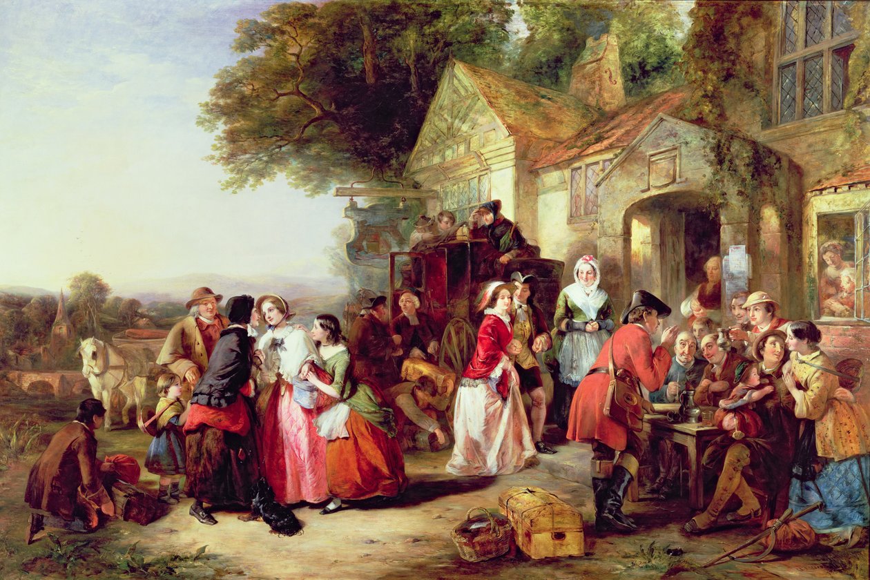 Příjezd trenéra, 1850 od Thomas Falcon Marshall