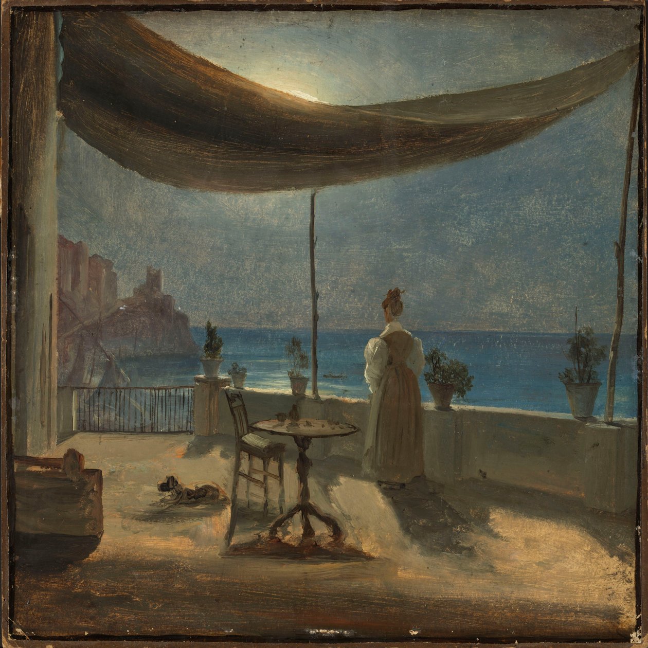 Terasa v Amalfi za měsíčního svitu od Thomas Fearnley