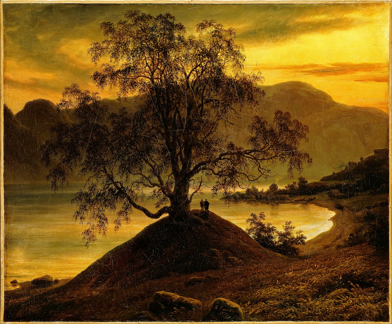Stará bříza u Sognefjordu od Thomas Fearnley