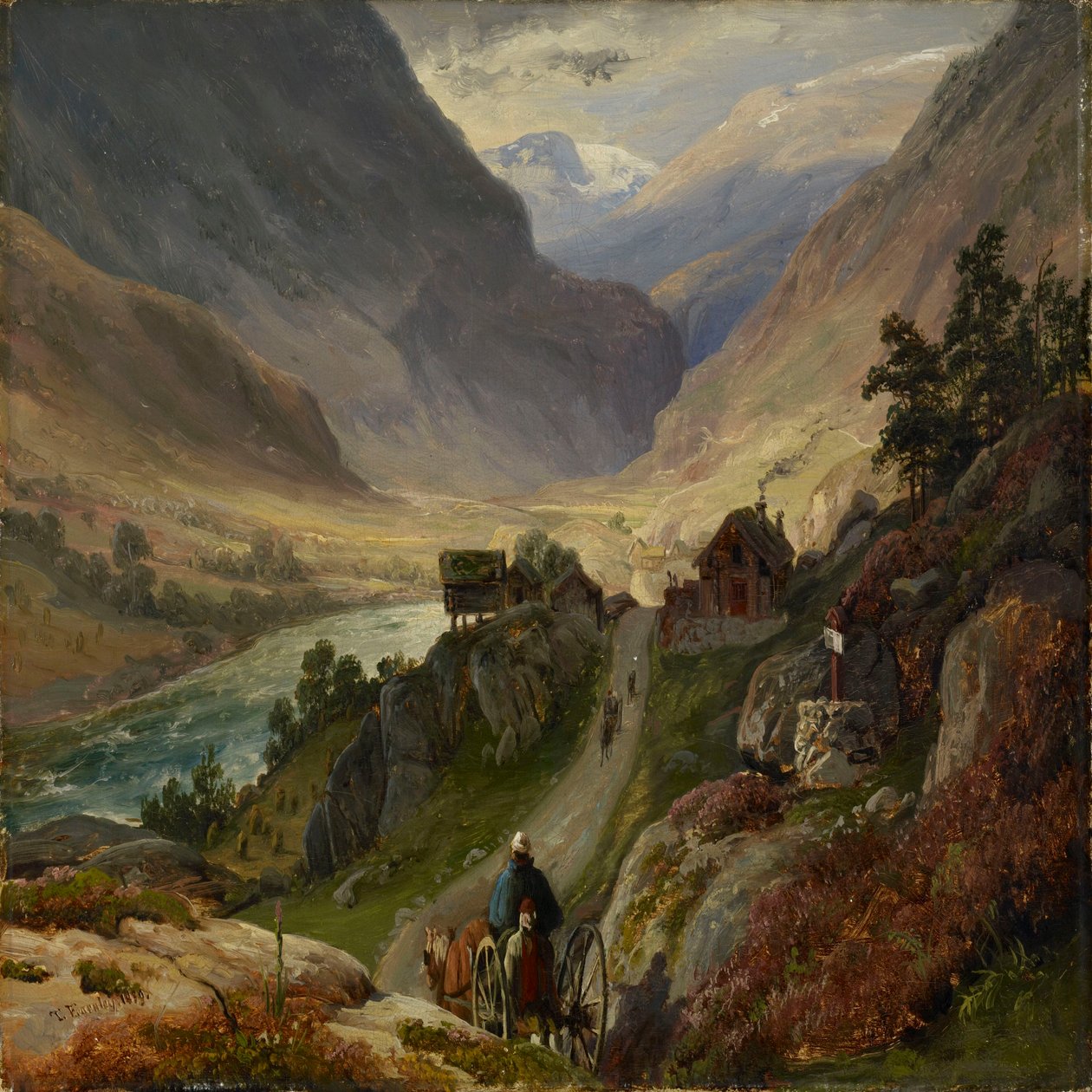 Strmé silnice v Lærdalu od Thomas Fearnley