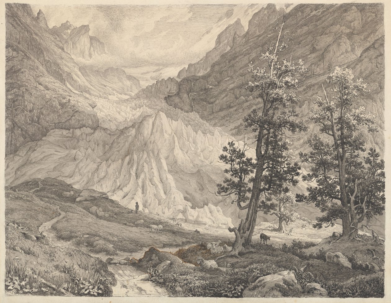 Grindelwaldský ledovec, Švýcarsko od Thomas Fearnley