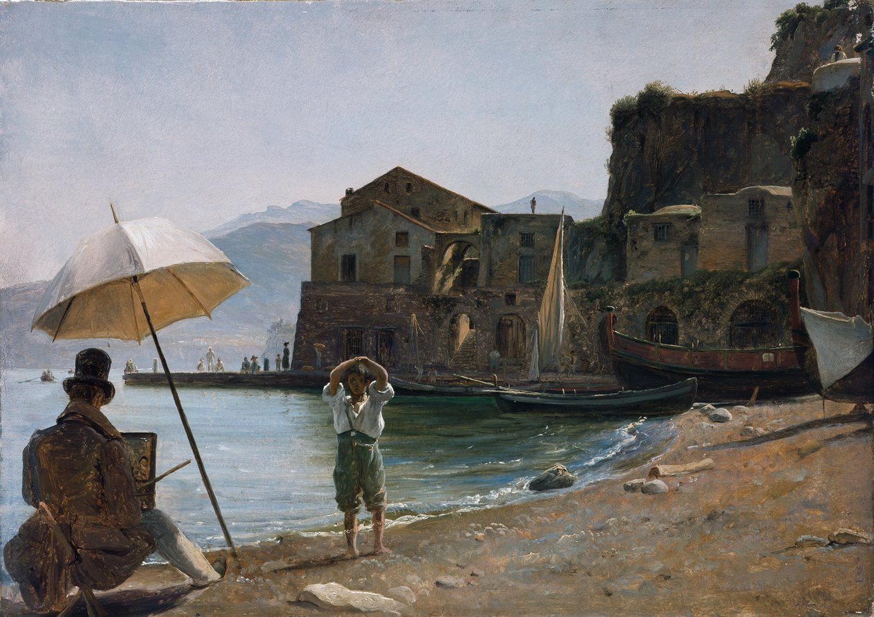Malíř a chlapec, asi 1834 (obraz) od Thomas Fearnley