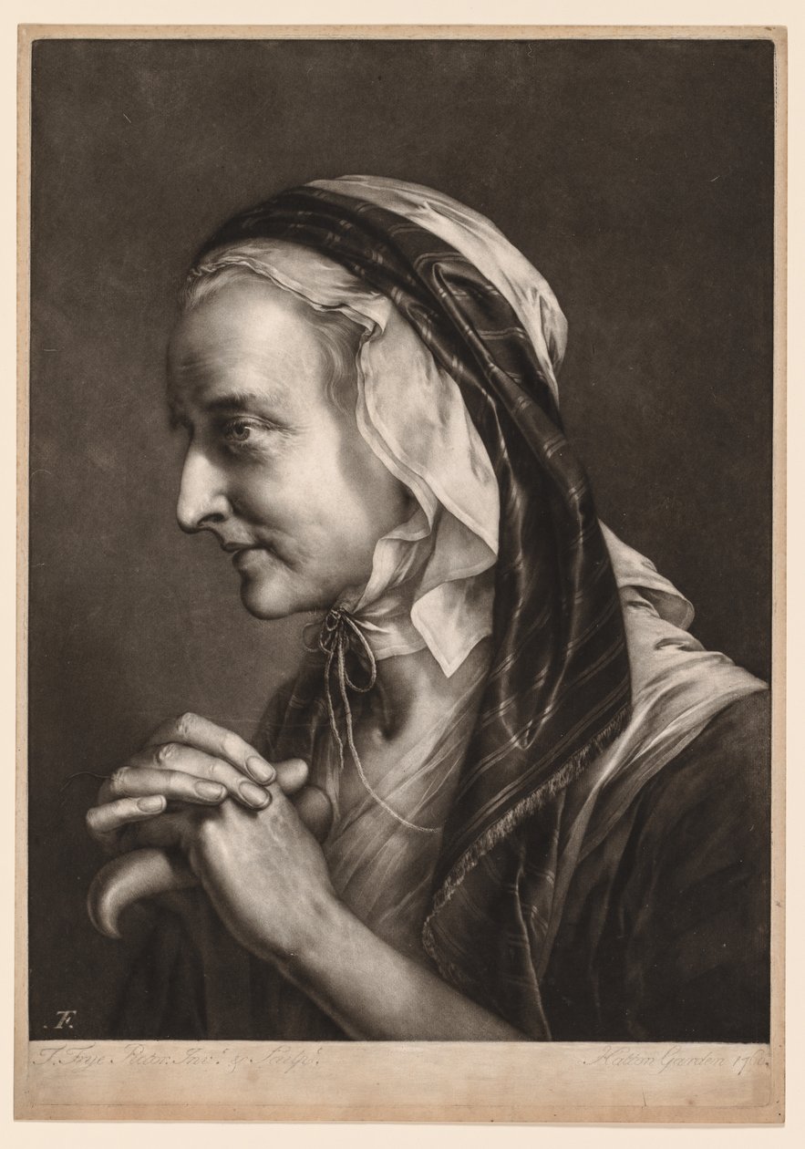 První série hlav v životní velikosti: Paní Fryeová, 1760. od Thomas Frye