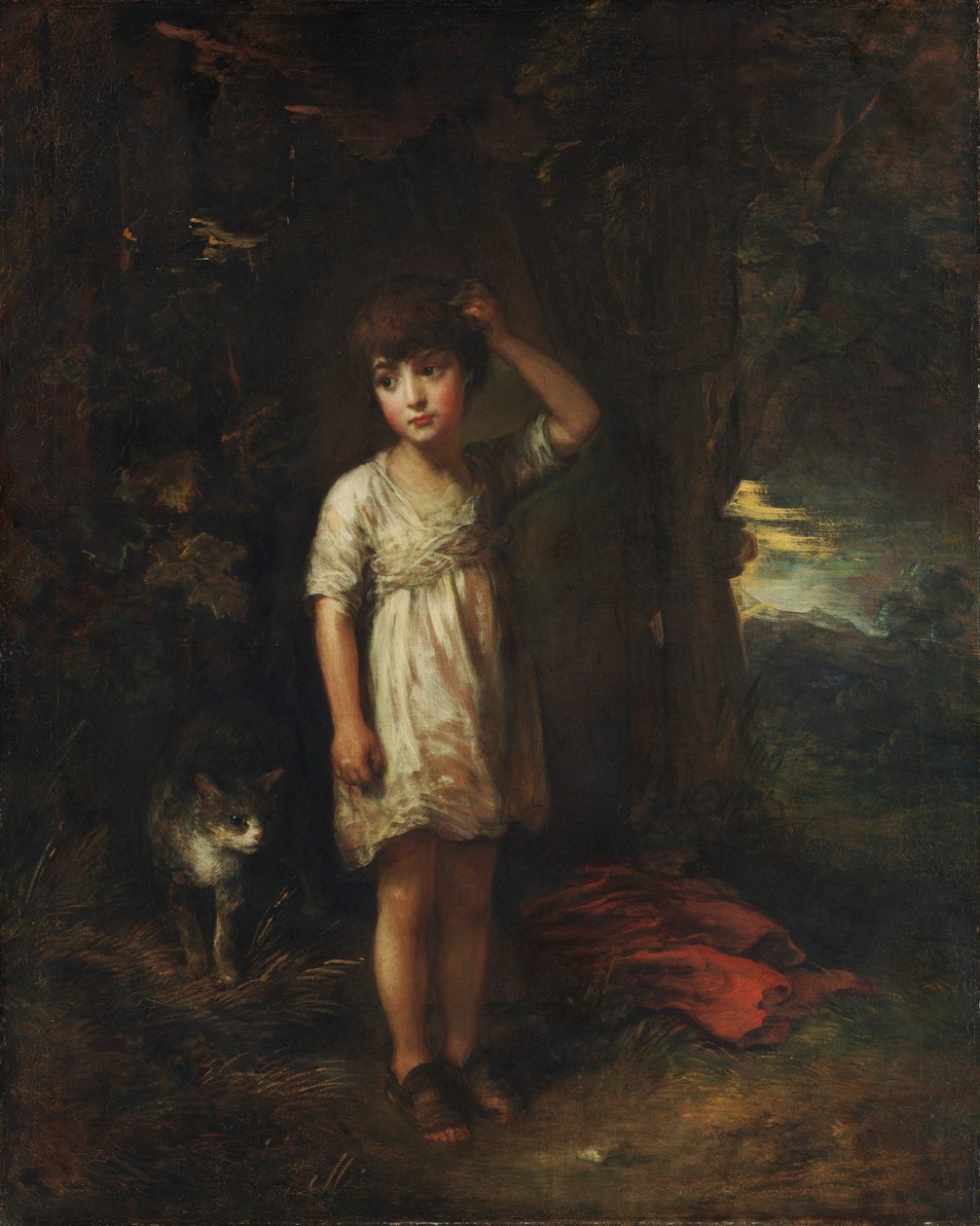 Chlapec s kočkou, ráno od Thomas Gainsborough