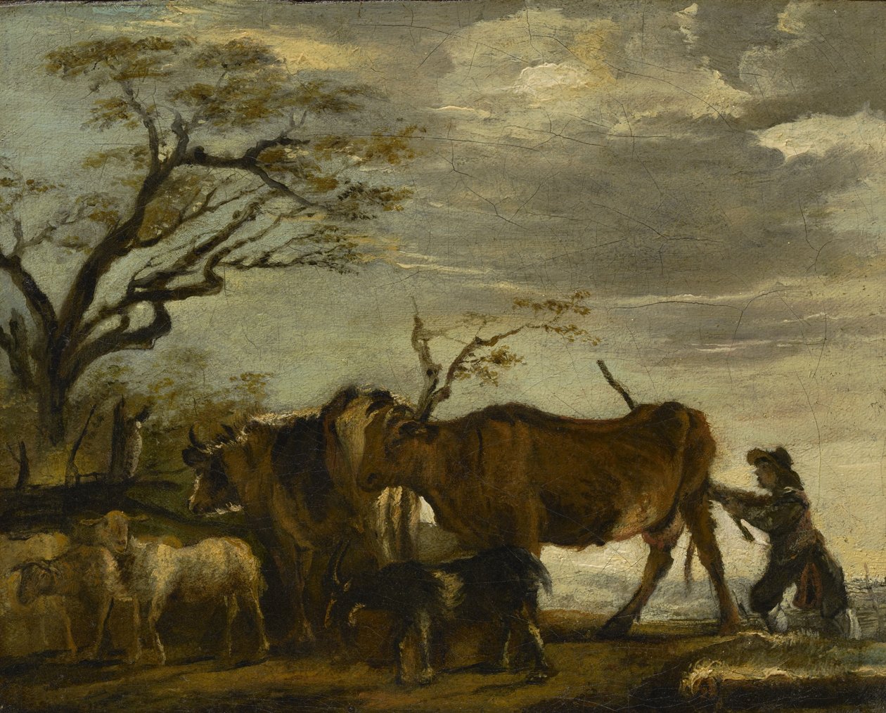 Sedlák pohánějící dobytek, ovce a kozy v krajině, c.1785 od Thomas Gainsborough
