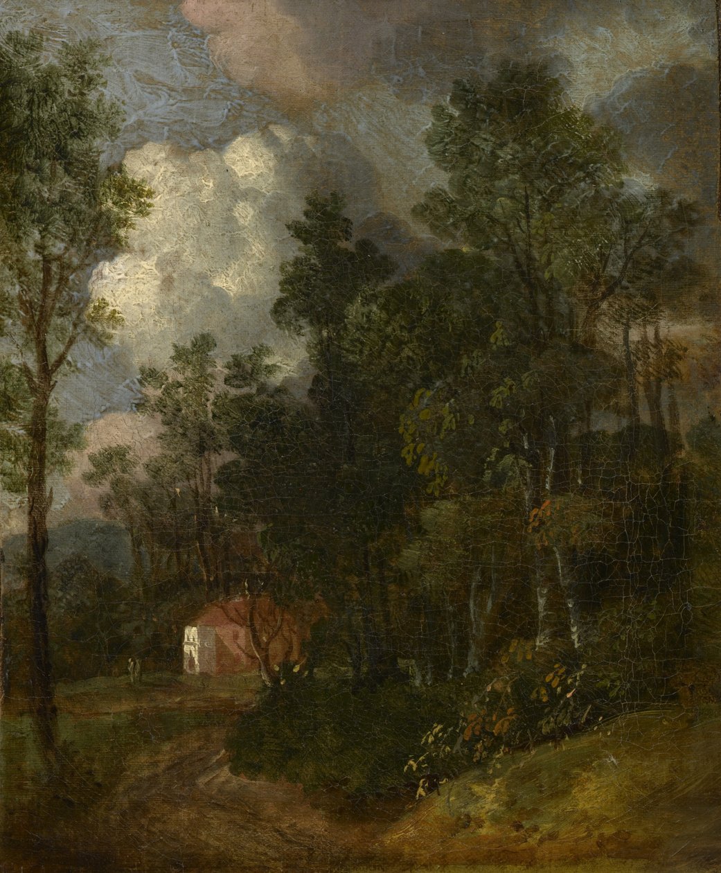 Zalesněná krajina s postavami u domu, c.1752 od Thomas Gainsborough