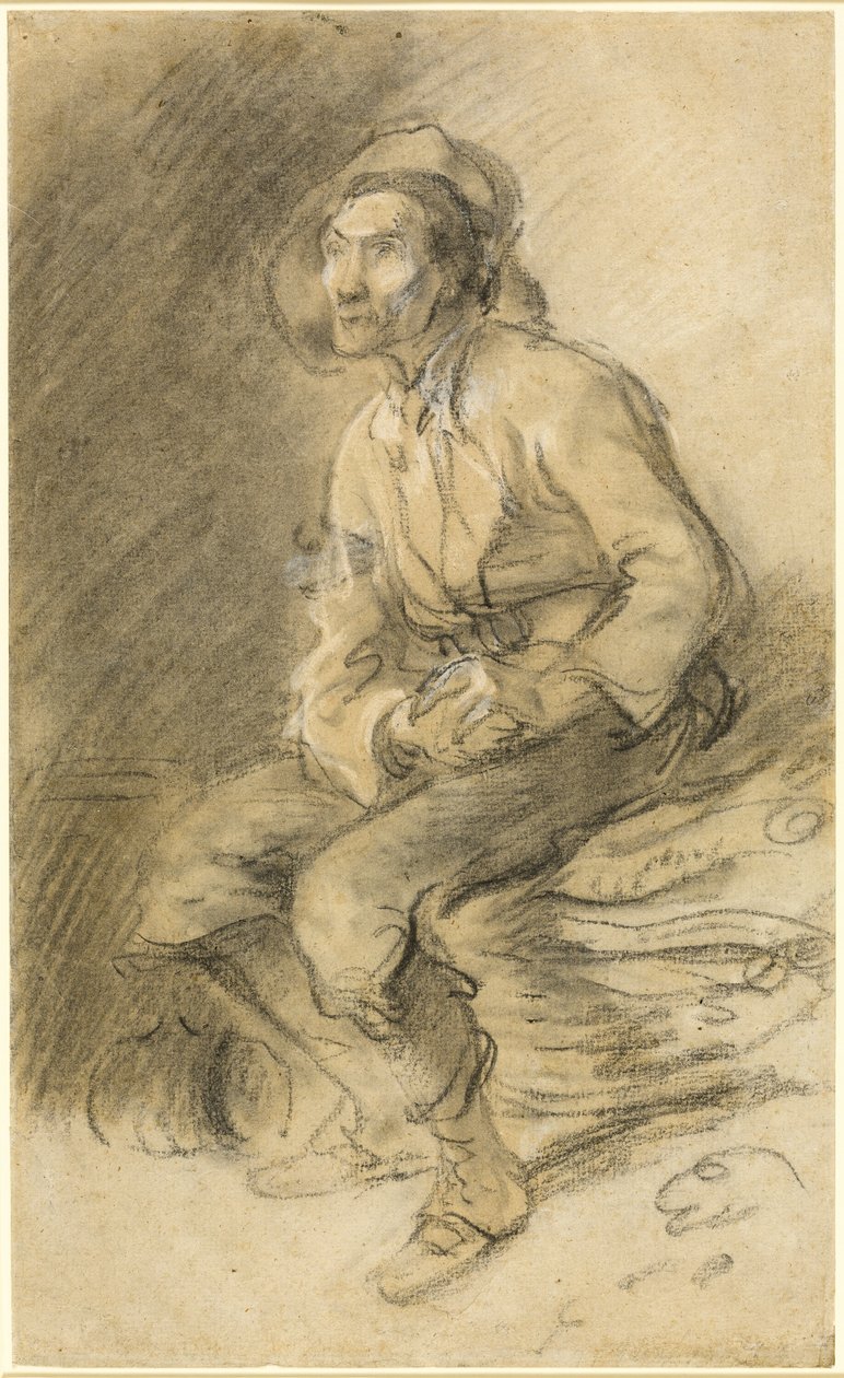 Dřevorubec sedící na balíku buřtů od Thomas Gainsborough