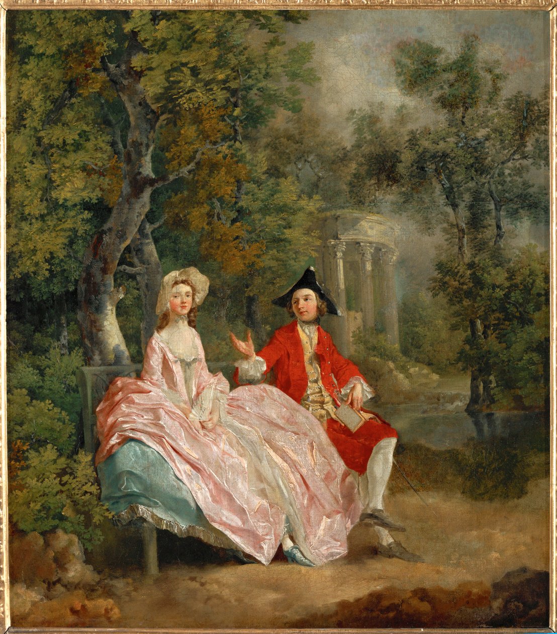 Conversation dans un parc - Umělec a jeho žena Margaret v parku ... od Thomas Gainsborough
