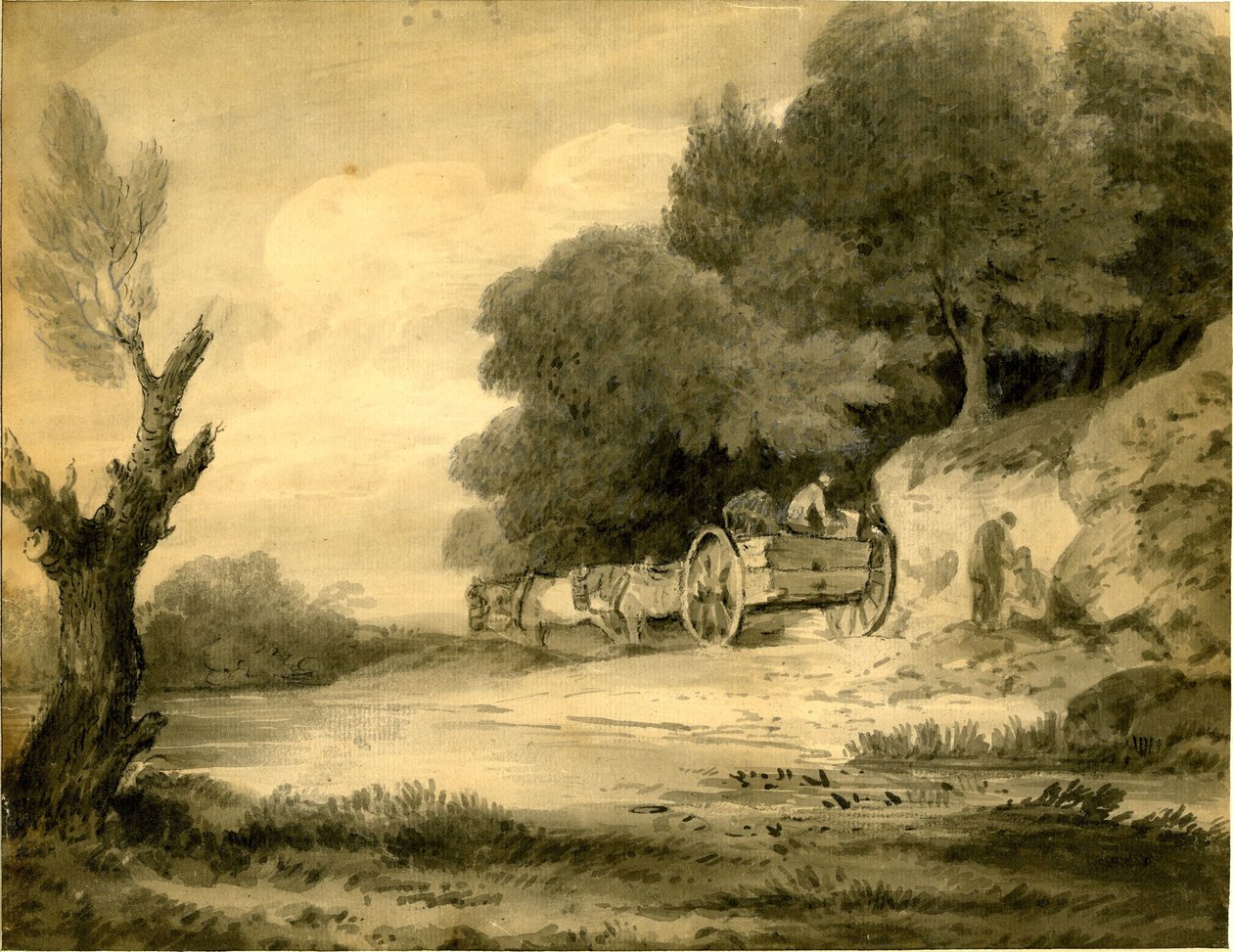 Postavy s vozem u silnice, Thomas Gainsborough od Thomas Gainsborough