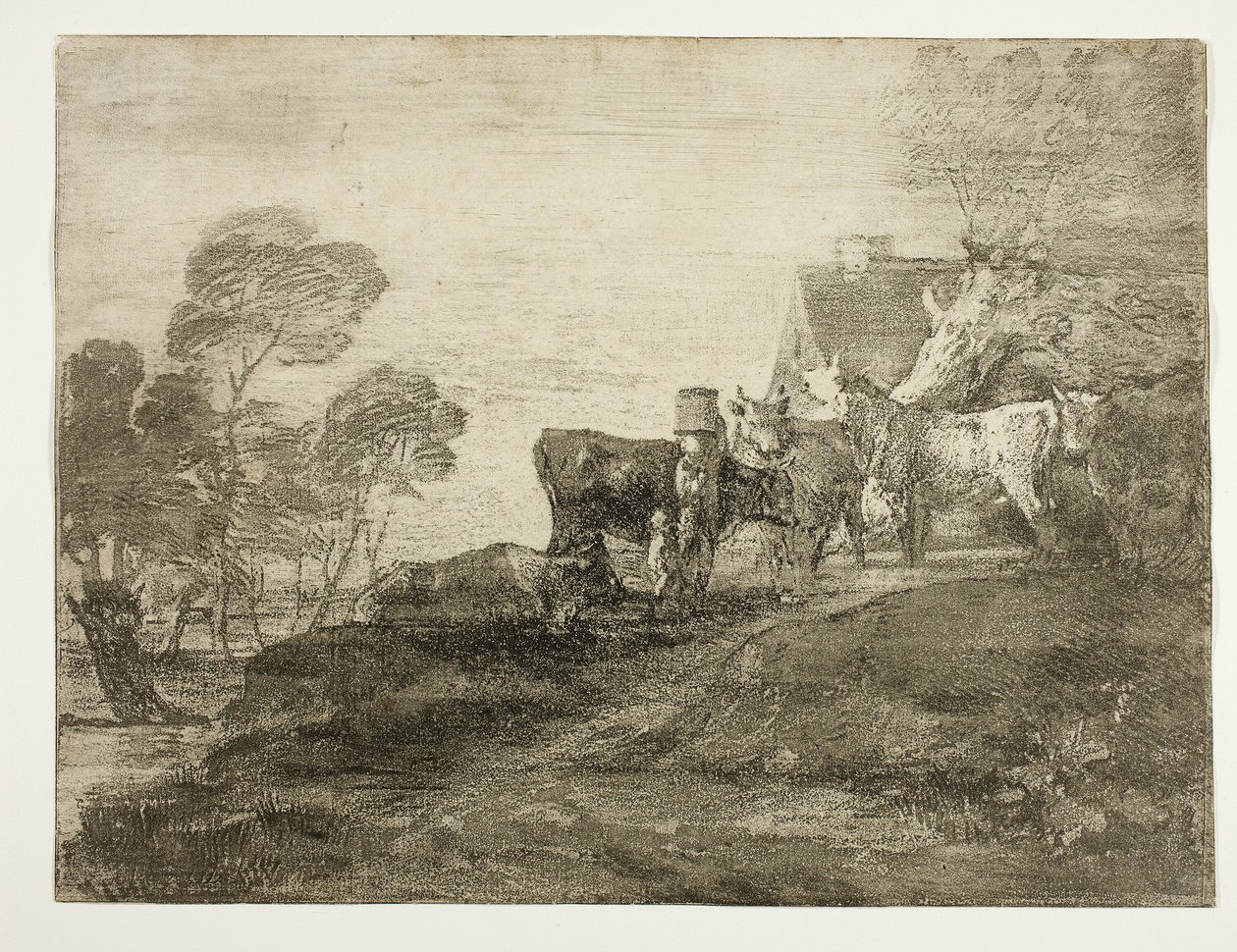Krajina s dobytkem u chalupy od Thomas Gainsborough