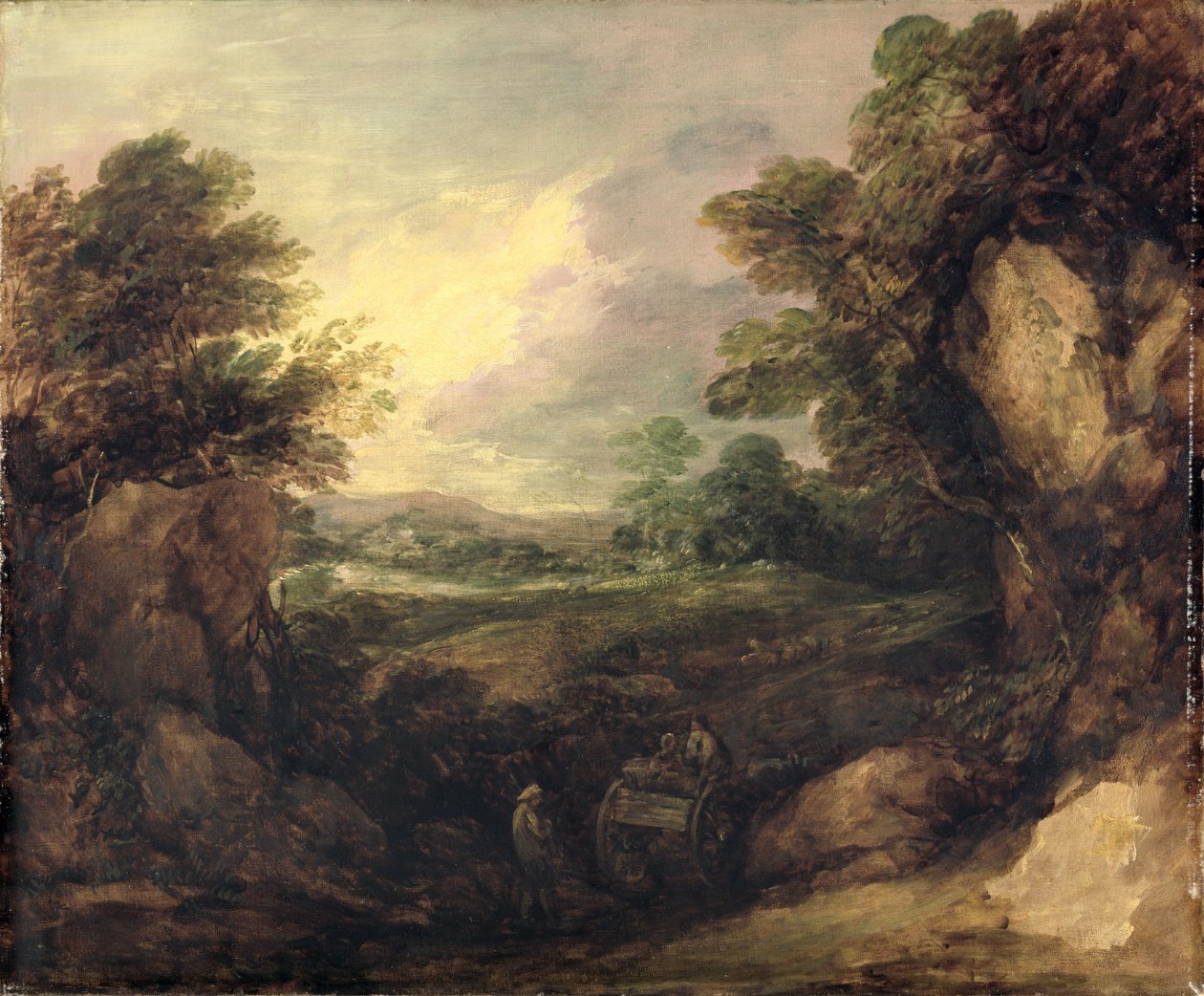 Maisema hahmoilla, n. 1786 (öljy kankaalle) od Thomas Gainsborough