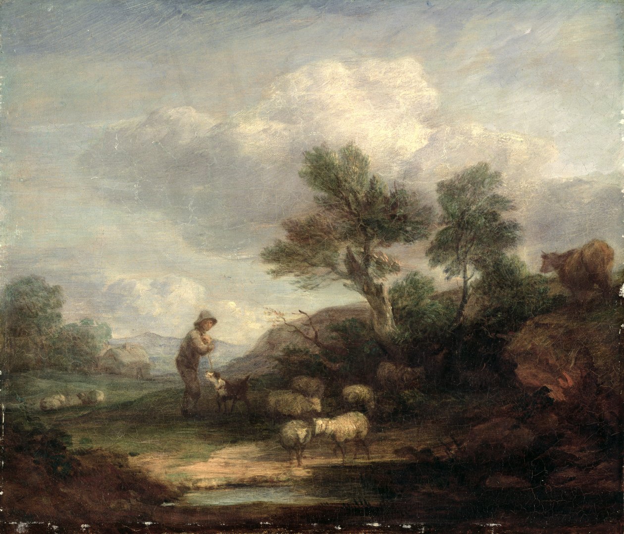 Krajina s ovcemi (olej na plátně) od Thomas Gainsborough