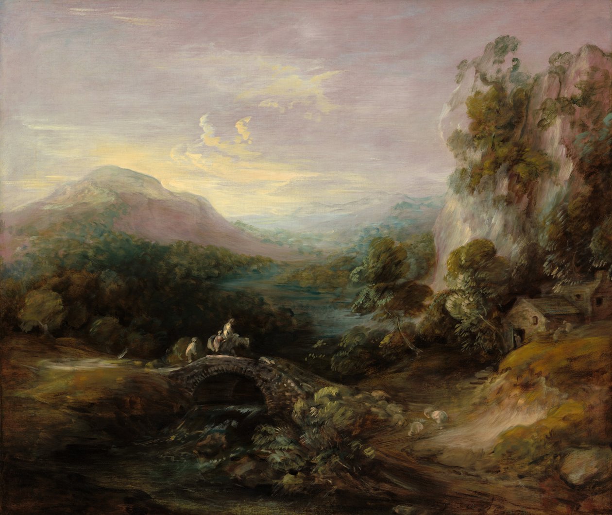 Horská krajina s mostem od Thomas Gainsborough
