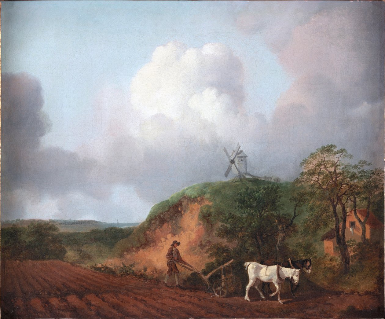 Sedlák orající se dvěma koňmi, 1750-1753 od Thomas Gainsborough