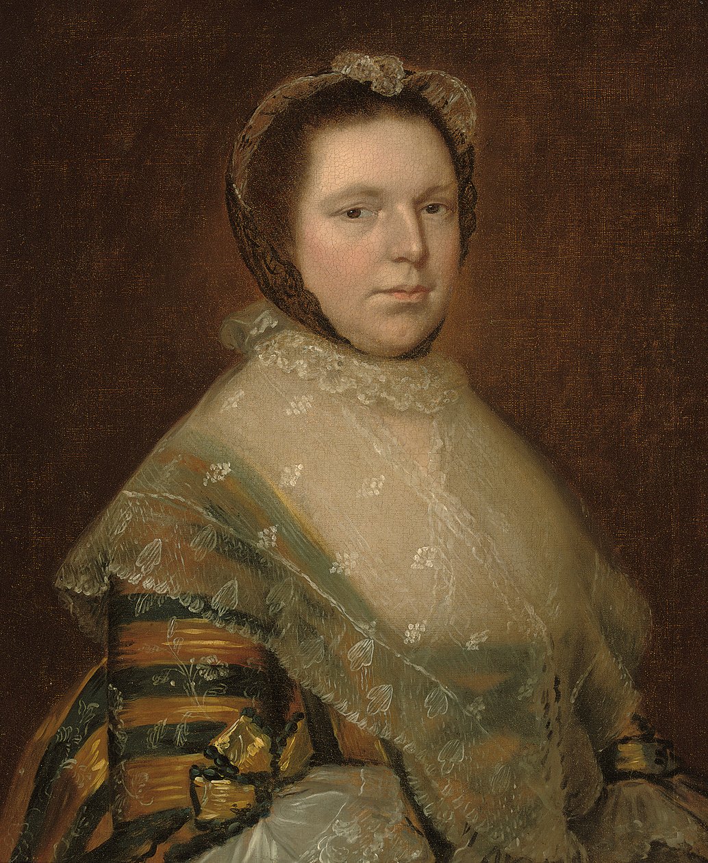 Portrét Elizabeth Prowse, polodlouhá, v modro-zlatých šatech od Thomas Gainsborough