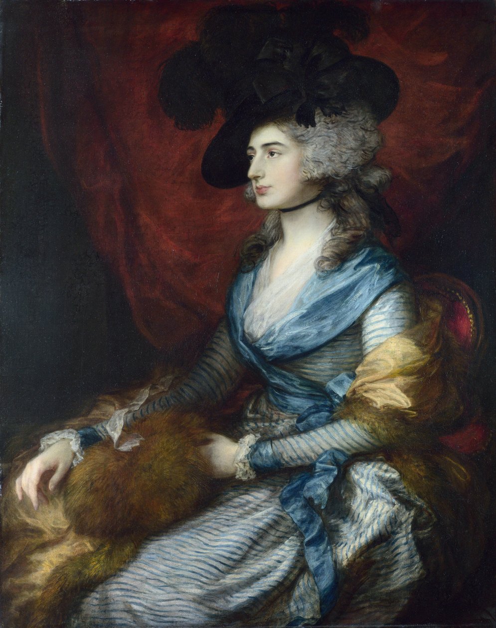 Portrét Sarah Siddonsové (1755-1831) - Peinture de Thomas Gainsborough (1727-1788), Olej na plátně 1785 - Národní galerie, Londýn 126x99,5 od Thomas Gainsborough
