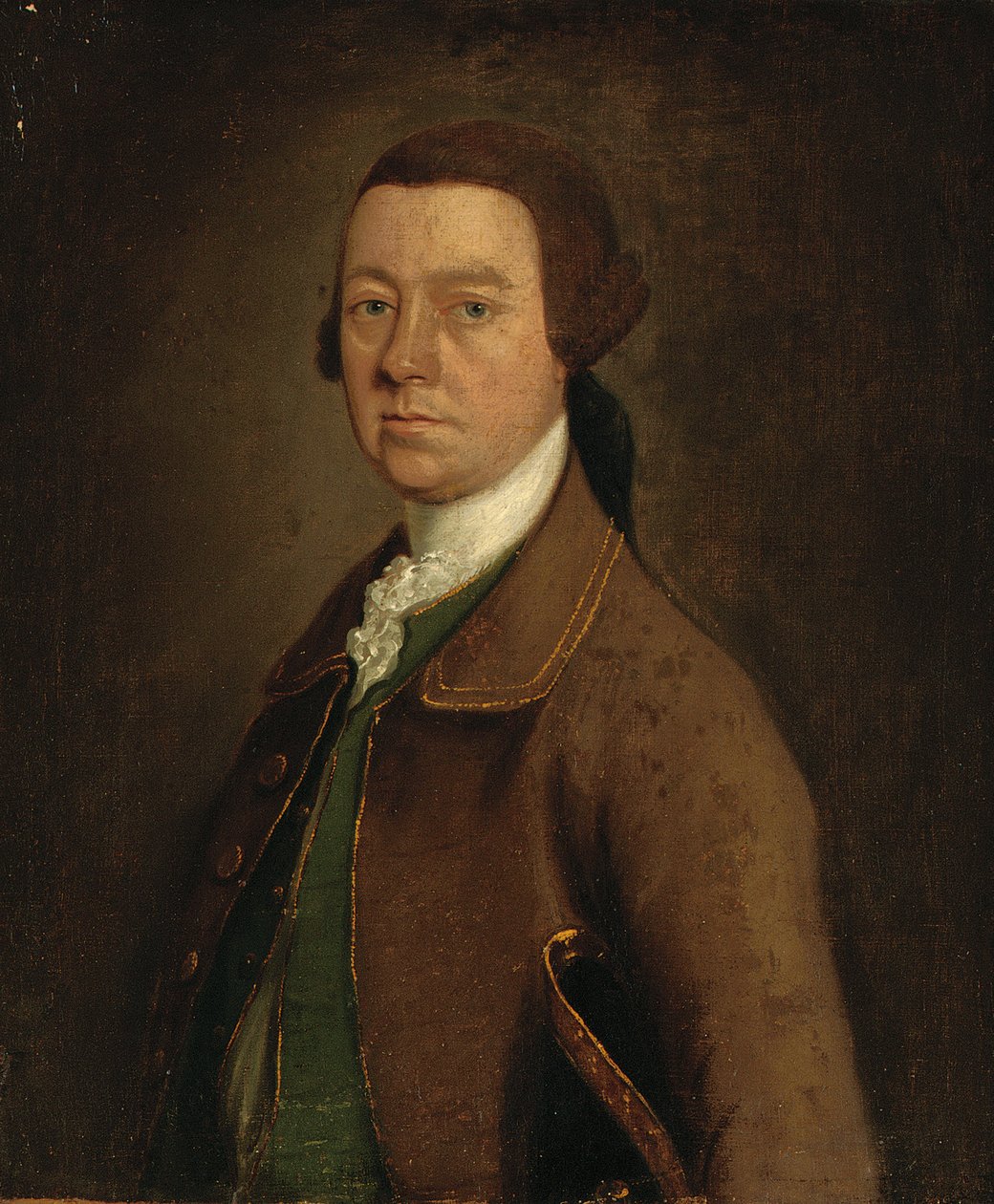 Portrét sira Francise Skipwitha, polodlouhého, v hnědém kabátě a zelené vestě s kloboukem pod levou paží od Thomas Gainsborough