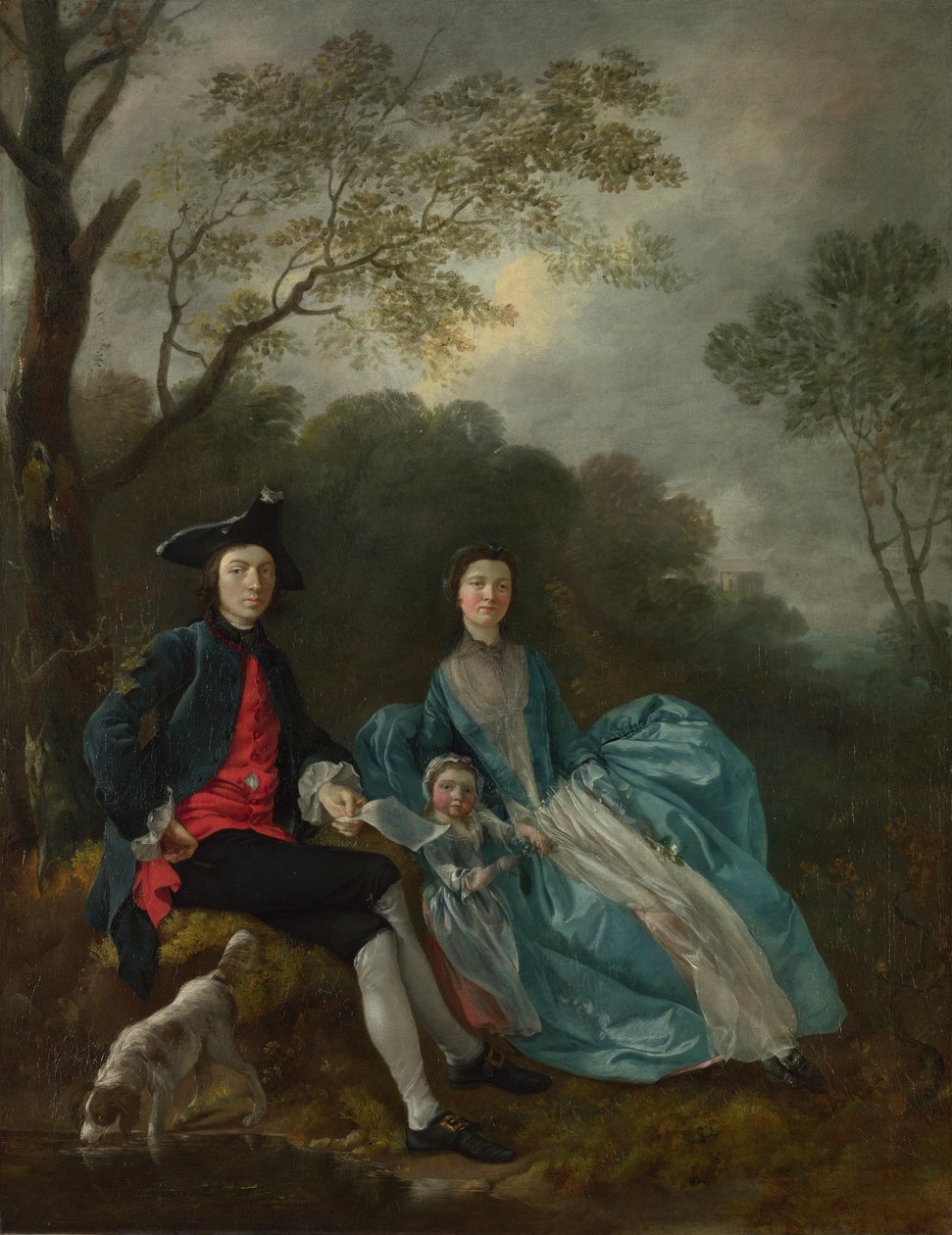 Portrét umělce s manželkou a dcerou od Thomas Gainsborough