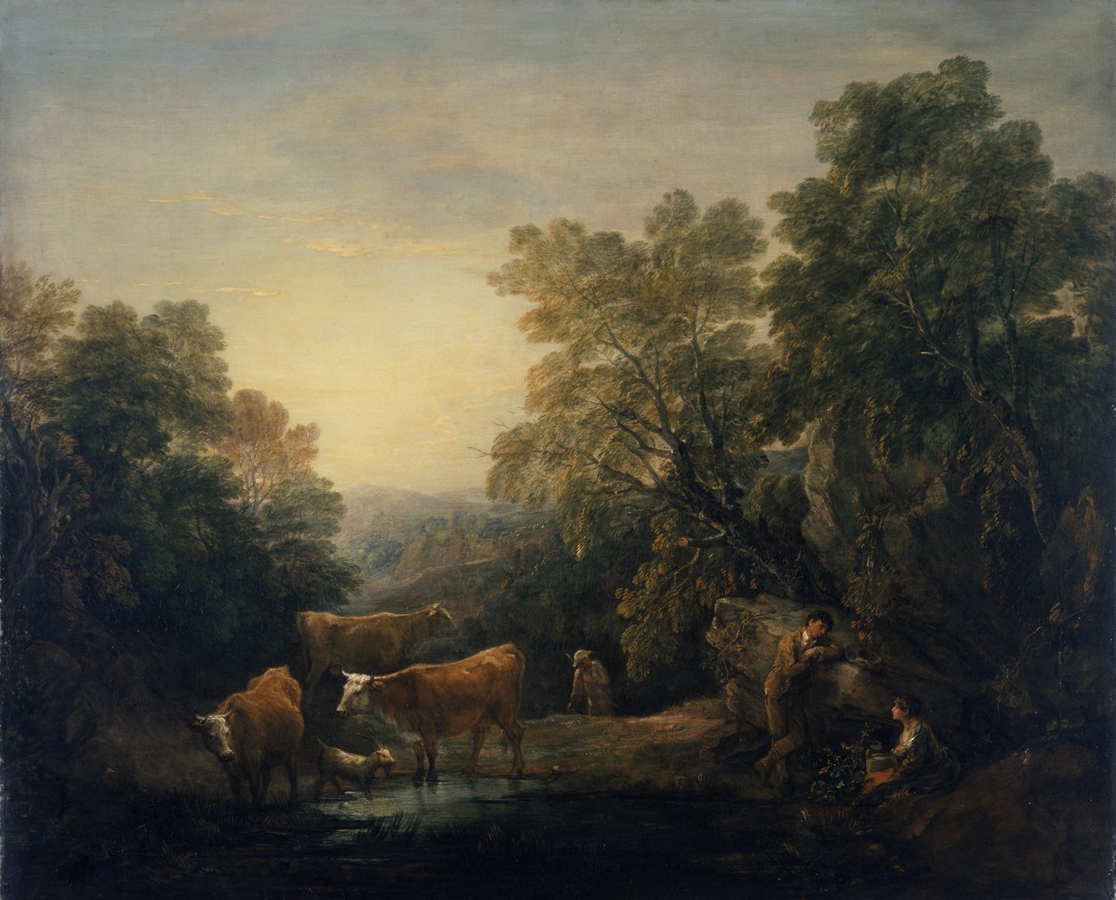 Skalnatá krajina s Hagar a Izmaelem (olej na plátně) od Thomas Gainsborough