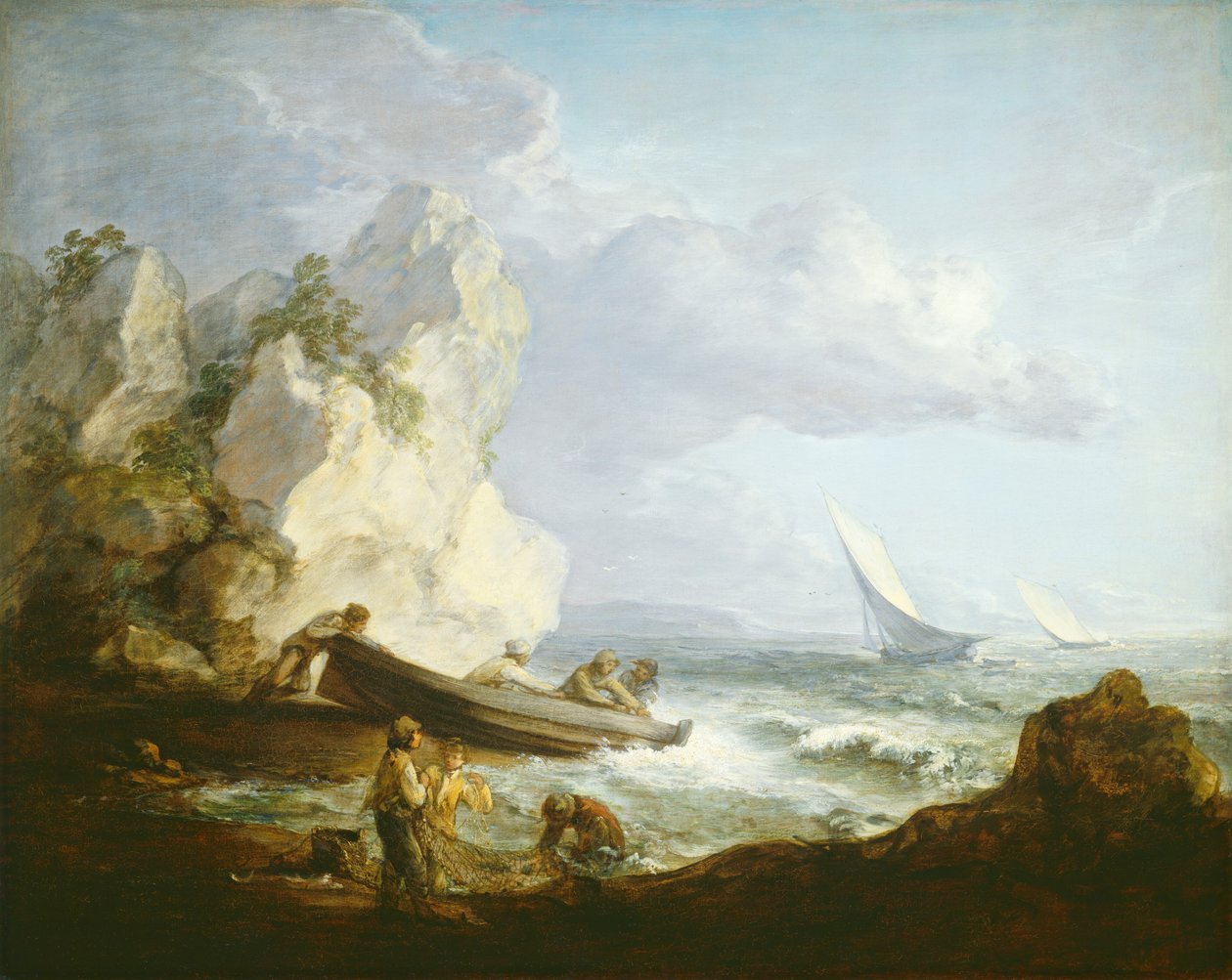 Pobřeží s rybáři, c. 1781-82 (olej na plátně) od Thomas Gainsborough